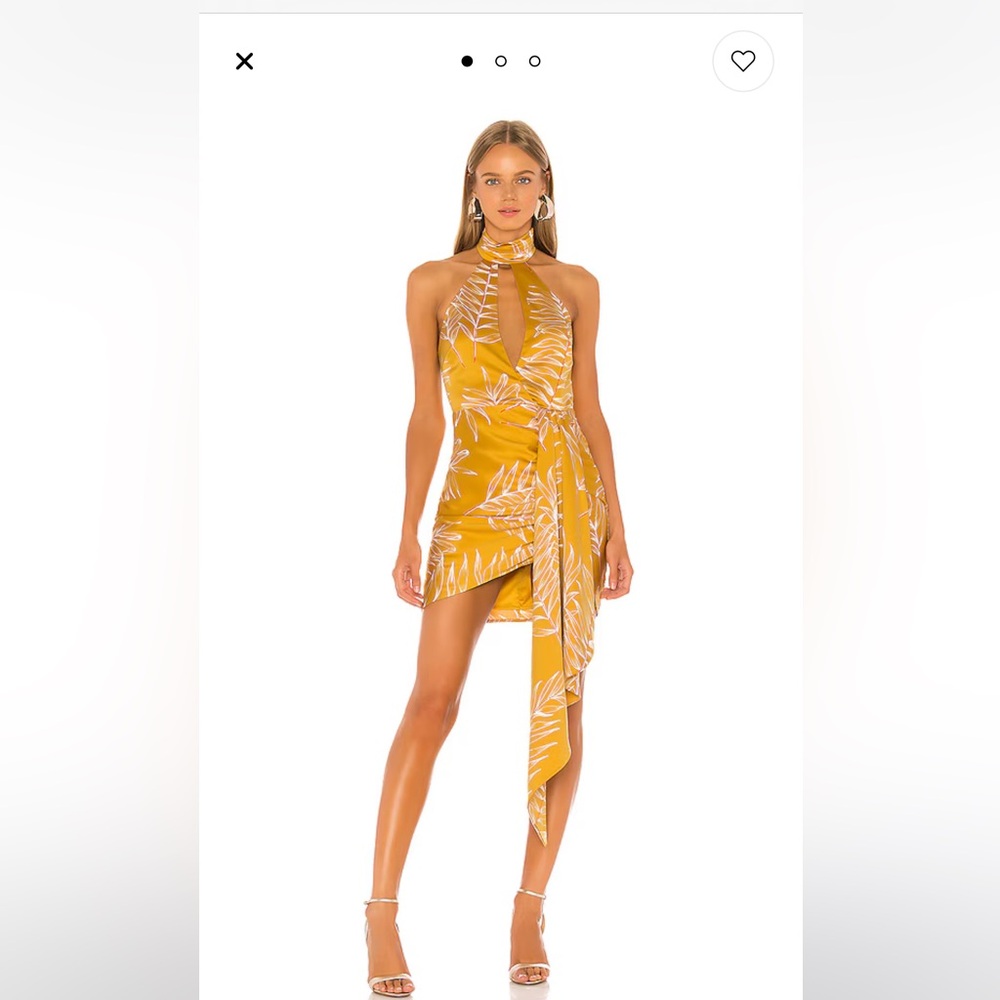 Camila Coelho - XS - Gold/yellow Floral Halter Mini Dress - NWT